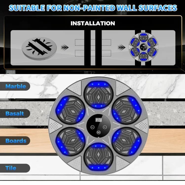 Macchina da Boxe a Parete per Adulti e Bambini, Allenatore Intelligente di Boxe con Guantoni, Attrezzatura per Esercizi a Casa, Ufficio e Palestra