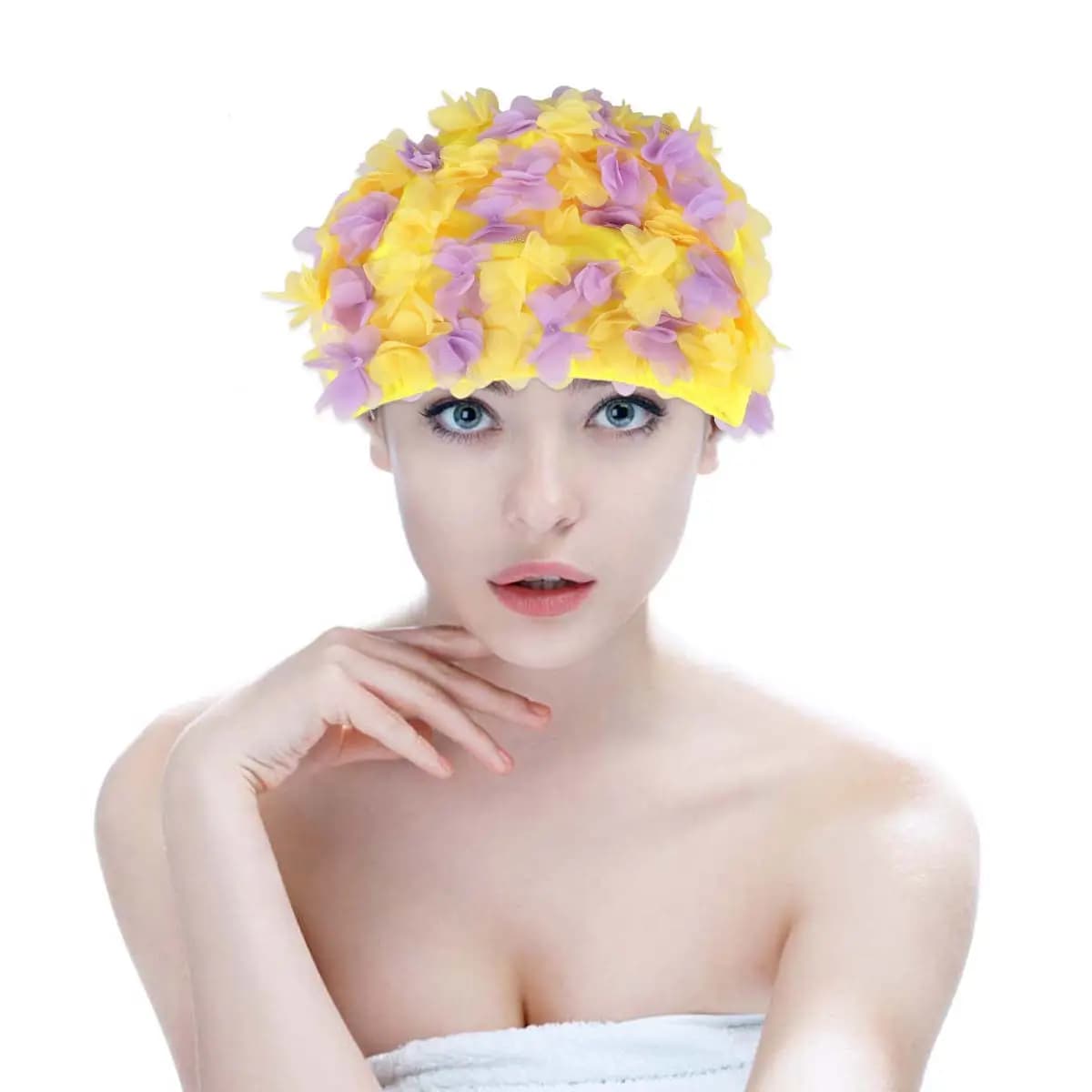 Creative swim cap for adults in breathable fabric, beautiful and fashionable