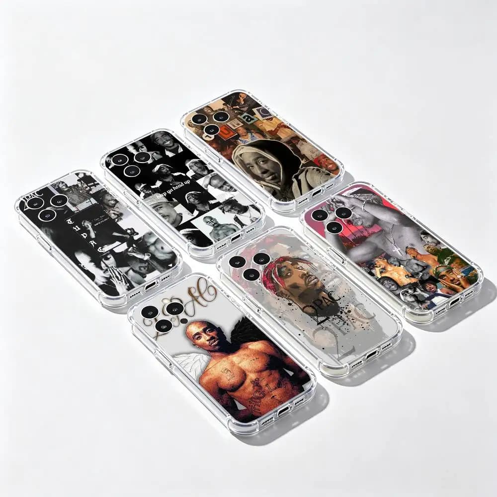 2pac Tupac Amaru Shakur Phone Case Transparent IMD For IPhone 17 16 15 14 13 12 11 PRO MAX PLUS Mini Soft Cover