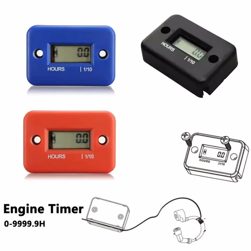 Contaore digitale Contatore LCD per strumenti moto ATV Orologi Motoslitta Generatore di barche a benzina Accessori per auto da bici