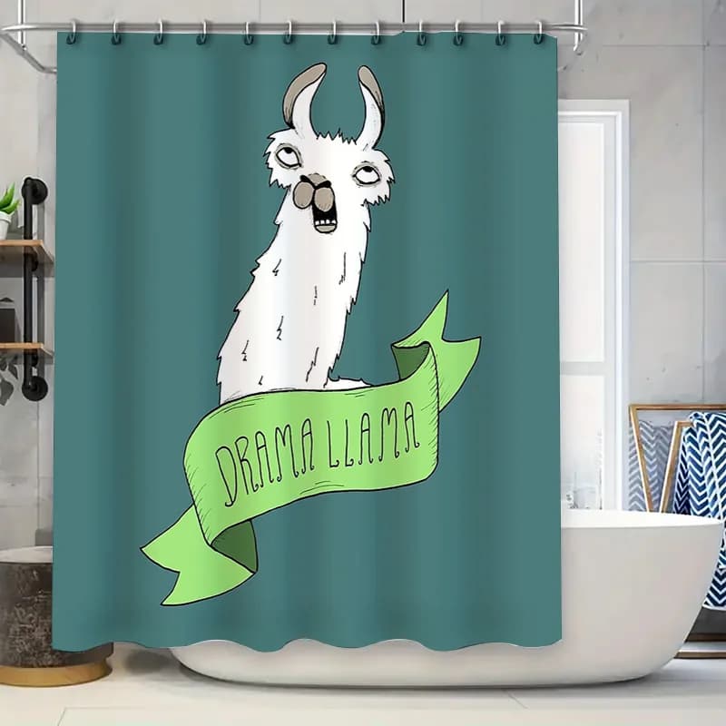 Tenda da doccia unica con lama, arredamento per il bagno della fattoria, divertenti tende da doccia con sfondo in tessuto impermeabile con motivo animale in vendita