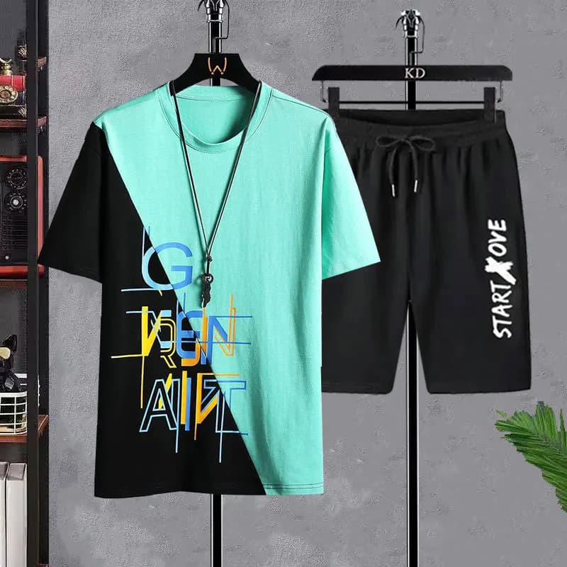 Complete Fashionable men's T-shirts, casual men's suits, beach shorts set, summer Harajuku clothing, male streetwear, free time top, men's clothes