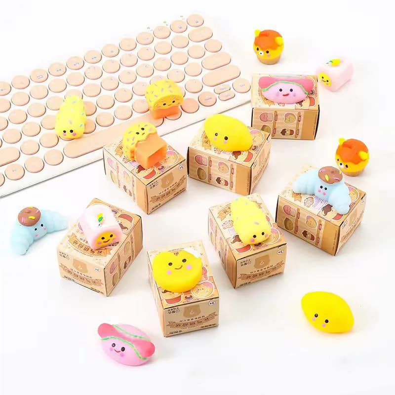 Blind-Box Dough Ball Squishy Set, Soft-Gel Toy Non-Oily Snag-Free Compact Portable Scentless Quick-Rinse Tear-Resistant Stretchable Soothing Textured Sensory Play