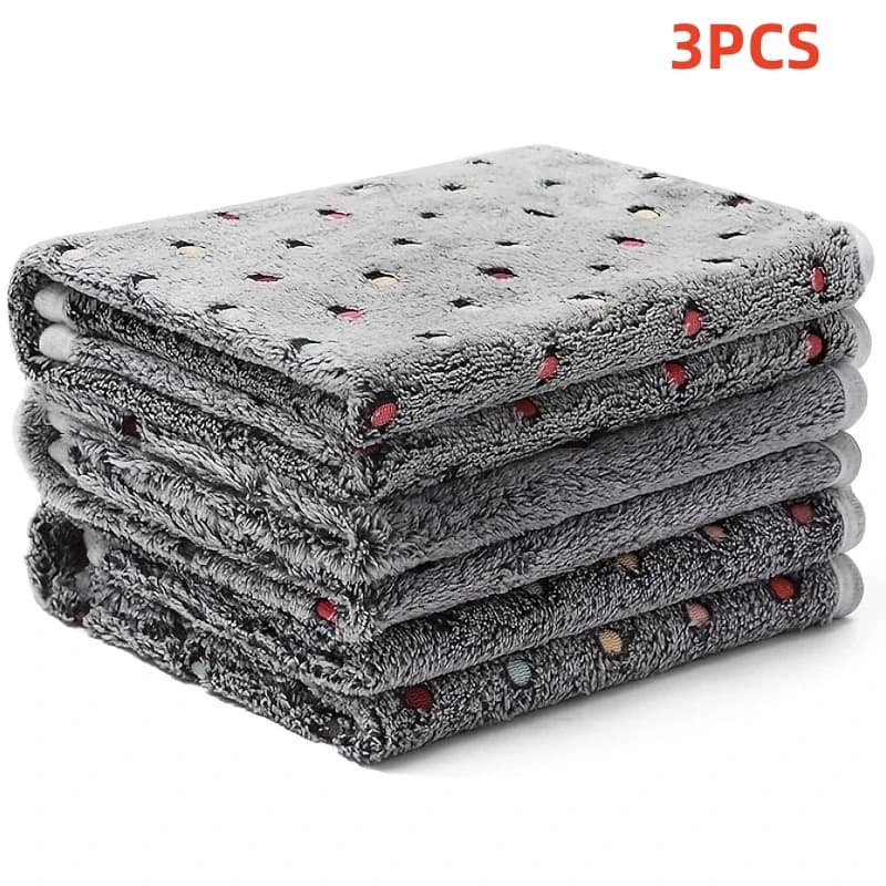 3 pezzi morbida e soffice coperta per animali domestici modello a pois carino accogliente coperta calda letto per cani gatto cani di piccola taglia copertura per tappetino forniture per animali vestiti per cani