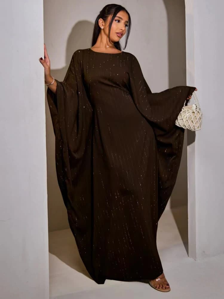 Dubai Vestito Da Partito Delle Donne Diamante Abaya Eid Musulmano Caftano Robe Manica A Pipistrello Jalabiya Ramadan Marocco Caftano Abiti Largos 2025