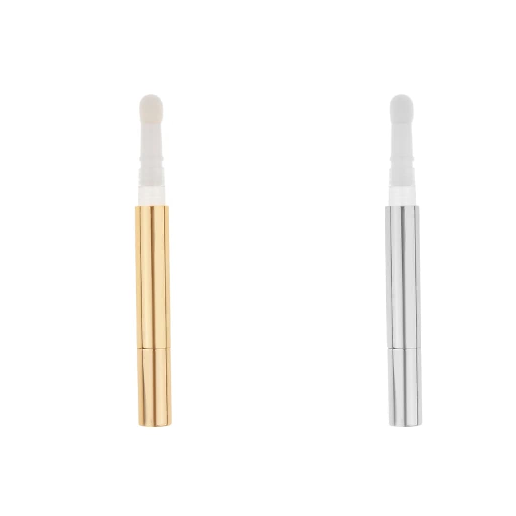 Cosmetic Container Rechargeable in Metal with Removable Pen, Liquid Eyeliner Flacon and Eyeliner Cream Eyelets for Travel and Beauty