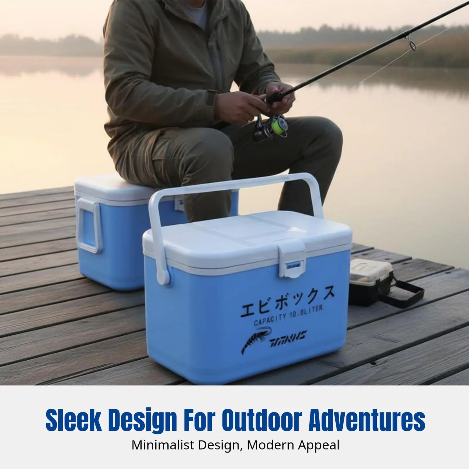 Mini Fishing Equipment Box, Lightweight Isolated Container for Shrimps, Fish Portable Storage, Outdoor Fishing Equipment