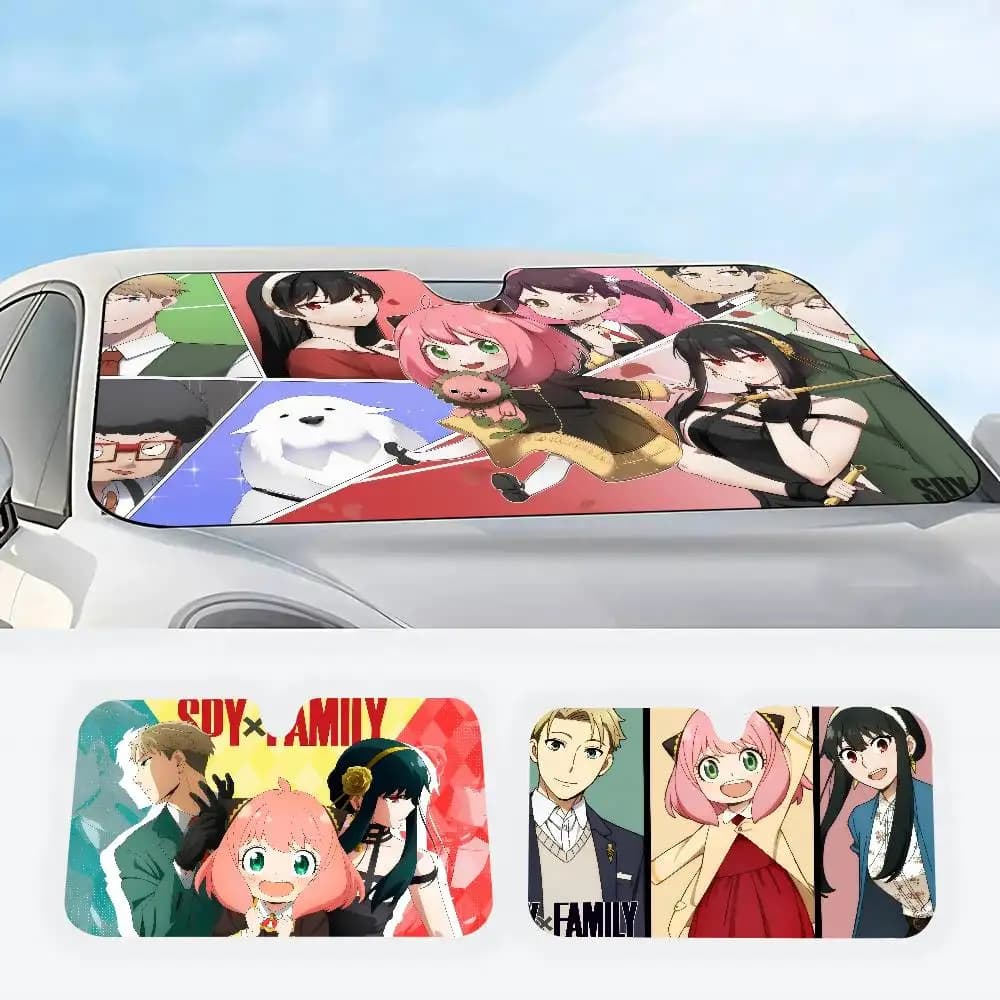 S-Spy X Family Anime Parasole per auto, copertura per parabrezza anteriore, protezione per finestrini, visiera per auto, per uomo e donna, SUV, camion