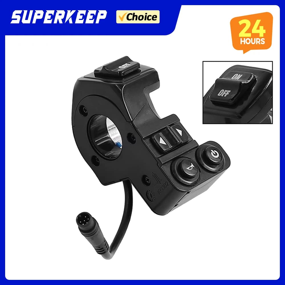 Interruttore Fari 4-in-1 con Indicatori di Direzione Sinistra Destra per Monopattino Elettrico Kugoo Kukirin G2 Pro/G2 Pro DB/G2 Max - Parte per Accensione/Spegnimento e Clacson