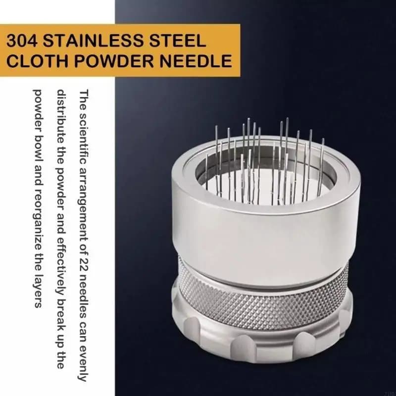 J1HF Needle Coffee Tamper Distributor Espresso Coffee Stirrer with Base Mini Whisk Needle Type Coffee Distribution Tool