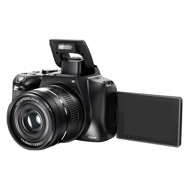 Fotocamera digitale da 72 MP per fotografia Videocamera webcam live WiFi 4K per YouTube Zoom ottico 12X Fotocamera Vlog con messa a fuoco automatica