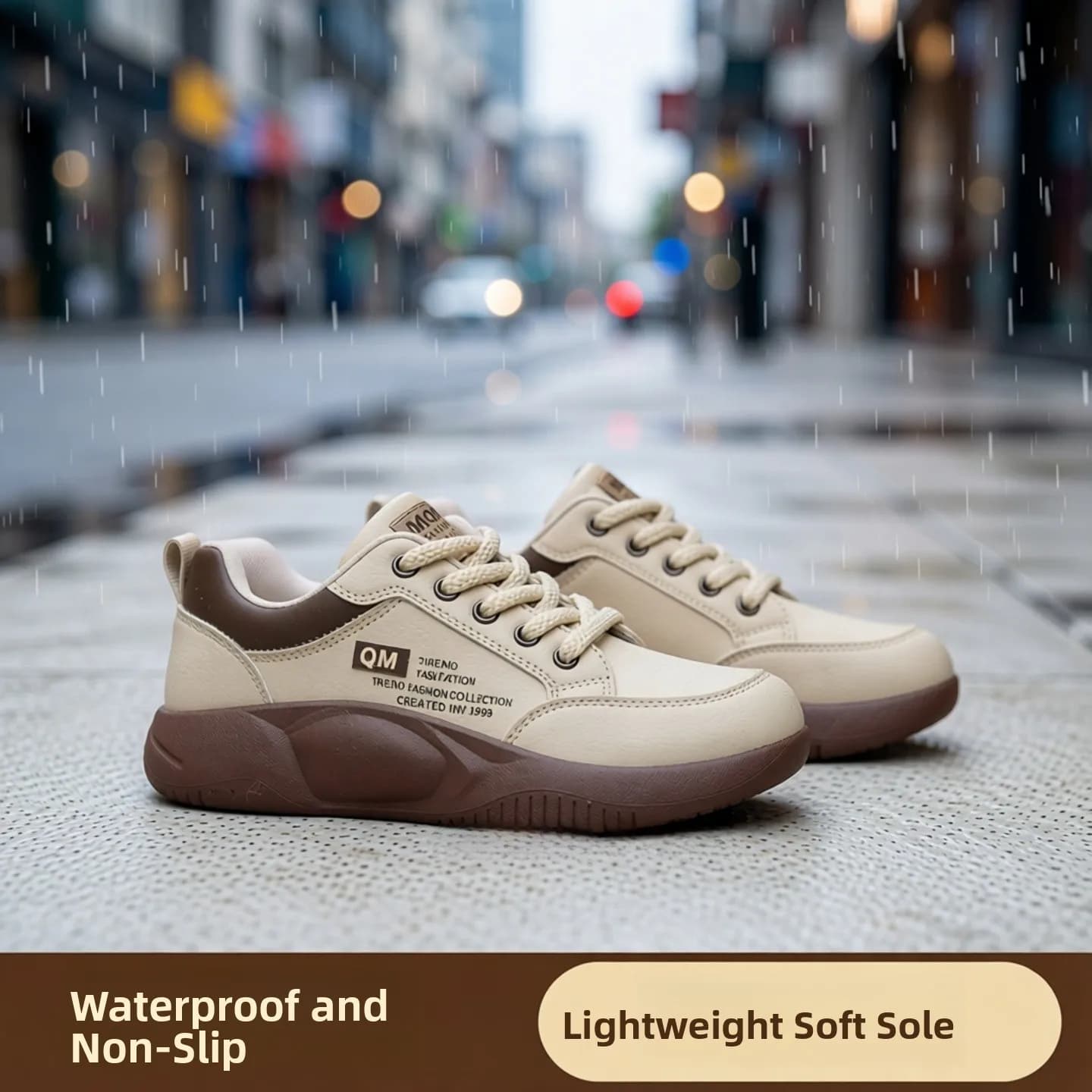 Women's casual rain boots, light, waterproof, non-slip, comfortable, soft, fashionable, dishes, slip-on.
