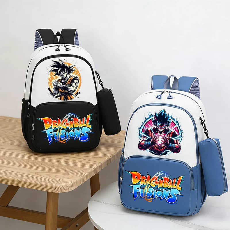 Dragon Ball male School Bag Pencil Case 2pcs Set man Knapsack Teenager Backpack BookBag Cartoon Anime Print Rucksack Bag Gift