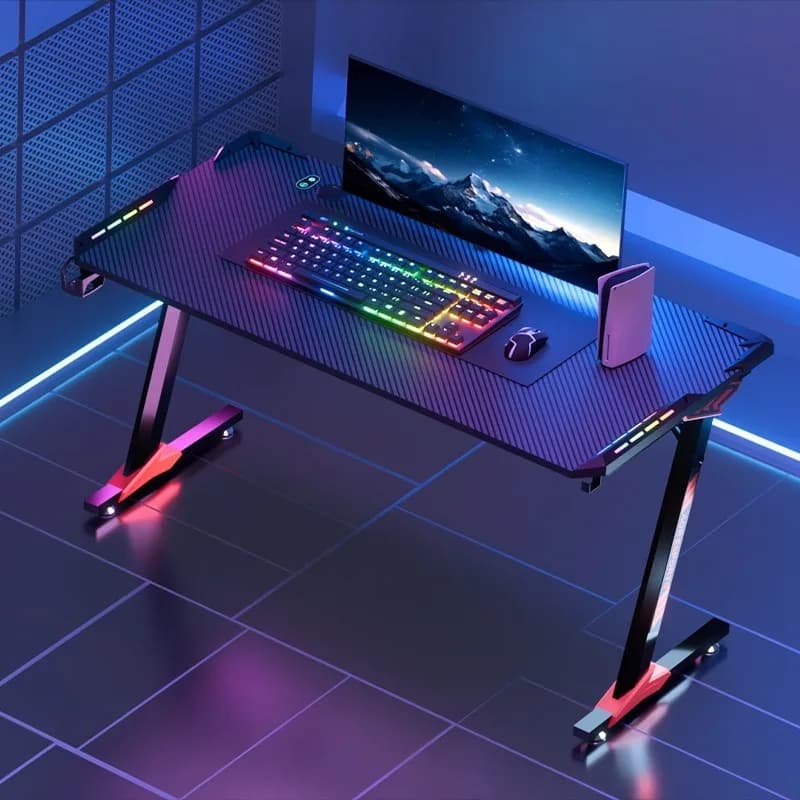 Scrivania da Gaming per Casa e Ufficio, Scrivania ad Angolo a L per Studenti, Regolabile in Altezza, Robusta con Gestione Cavi, Mesa Gamer Escritorio