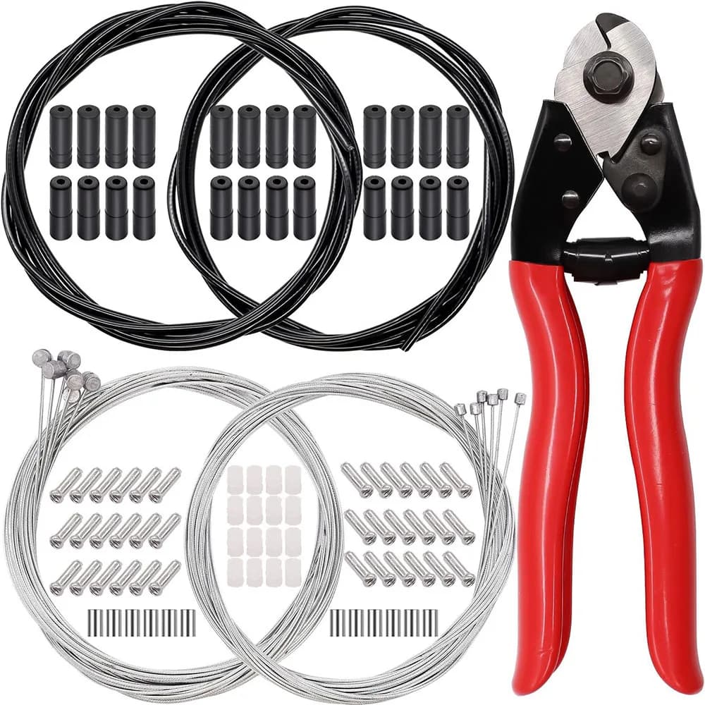 Kit cavo cambio freno bici da 87 pezzi in acciaio con tagliacavi in acciaio inossidabile Set di strumenti di riparazione ciclismo per bicicletta da strada di montagna
