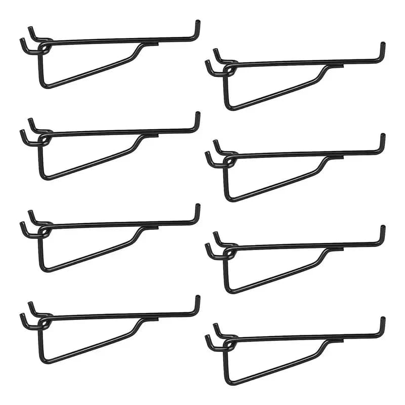 Forged Panel Hooks 75STO, Set of 8 Metal Hooks 6 Inch, Organizer for Forged Panel for Garage, Workbench, Crafts Room, Office
