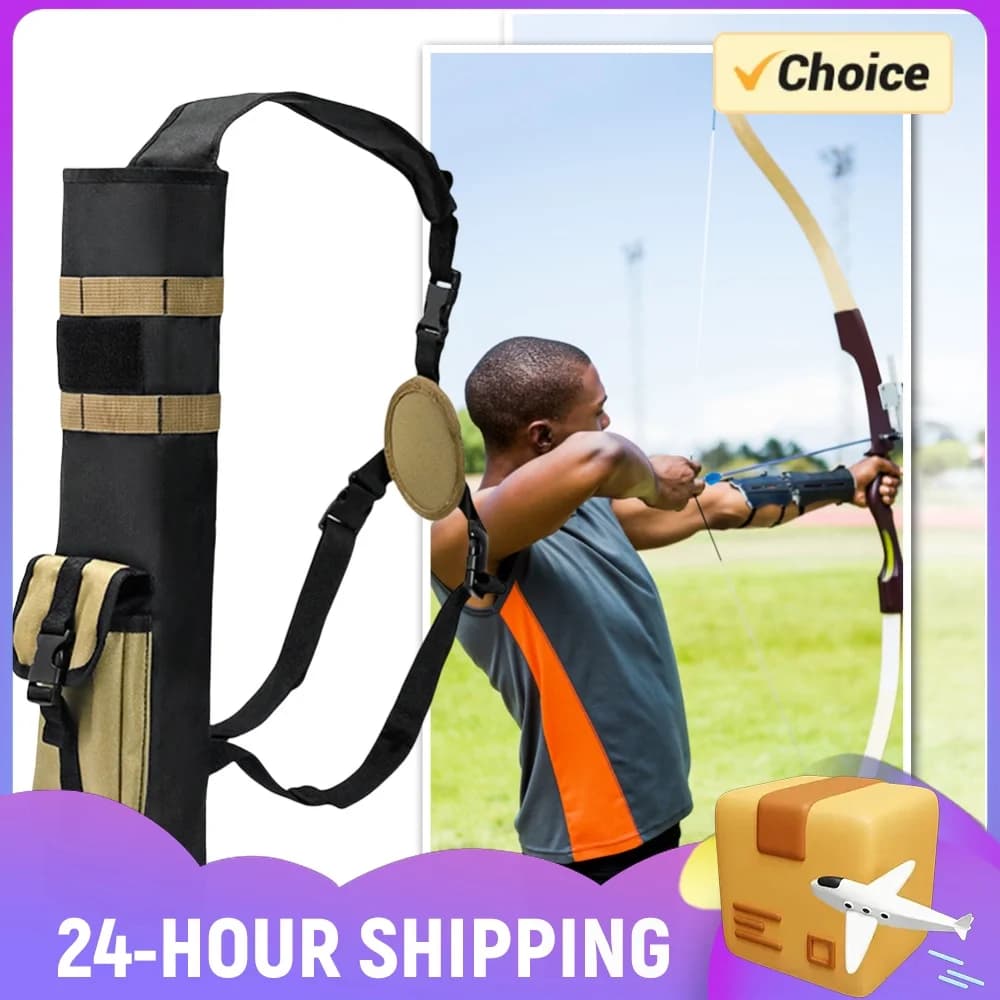 Archery Quiver with Molle System Pocket Hip Arrows Bag Multi-Function Adjustable Arrow Bag for Target Hunting