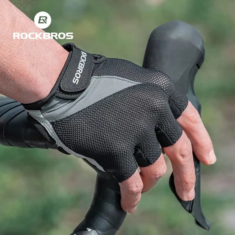 Guanti da Ciclismo ROCKBROS Mezze Dita, MTB e Strada, Traspiranti Primavera-Estate, Imbottiti in Gel, per Uomo e Donna