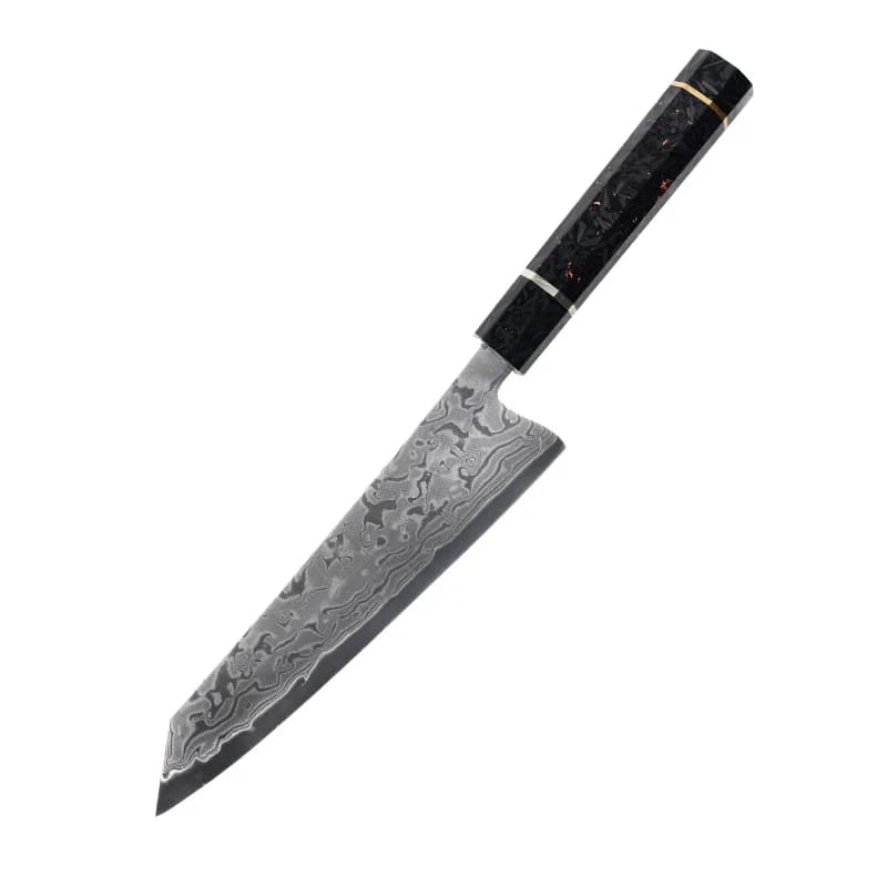8 inch Kiritsuke knife made of carbon fiber and resin handle Made from sharp chefs Kitchen knives for slicing Damascus steel blade VG10 67 layers