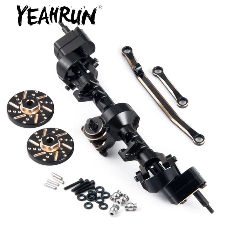 YEAHRUN Asse portale anteriore/posteriore con pesi adattatori esagonali per parti di aggiornamento 1/24 RC Crawler Car Axial SCX24