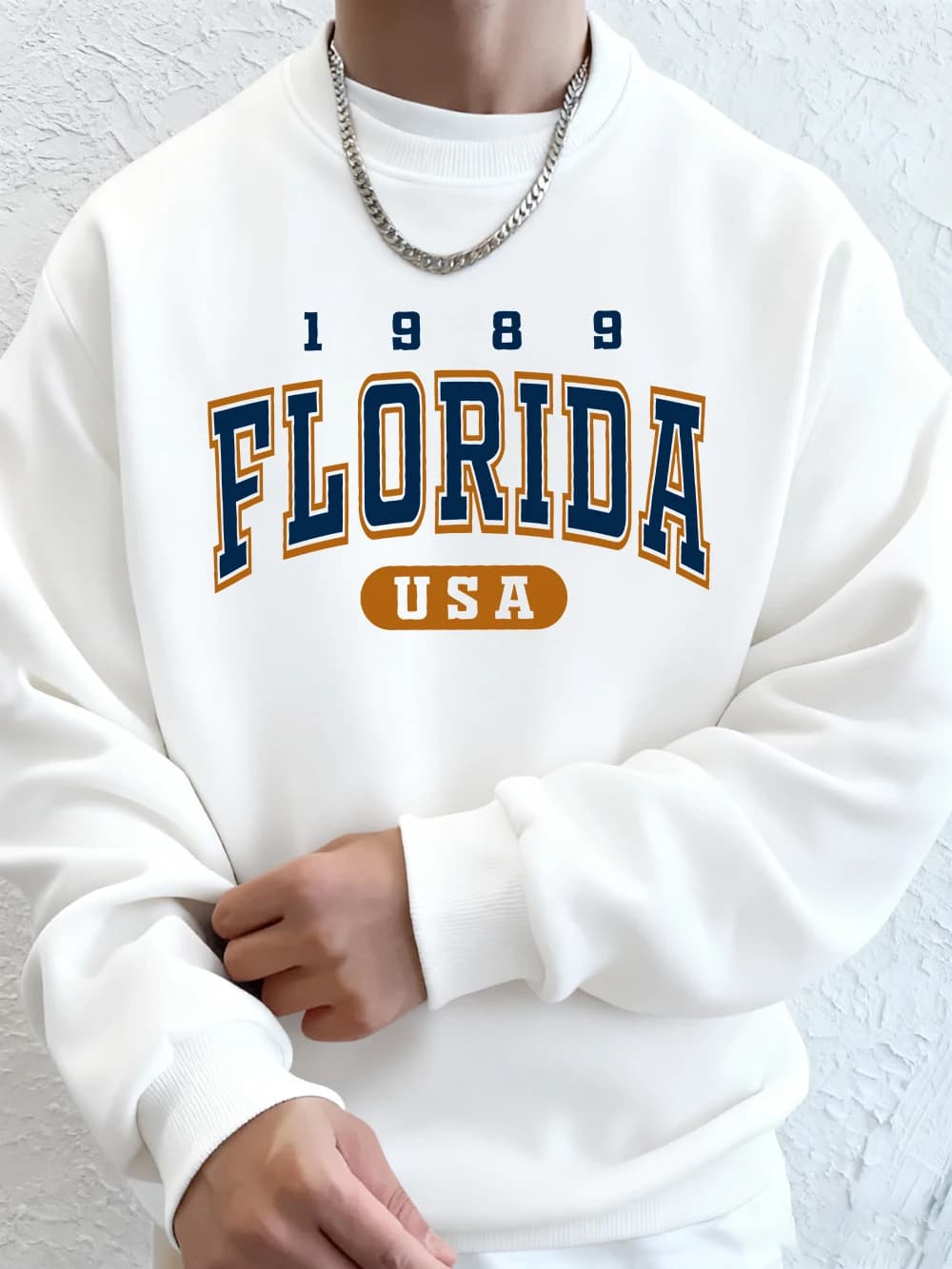 Florida Usa 1989S Lettera stampata Felpa da uomo in pile invernale Felpa con cappuccio calda Coreano Girocollo allentato Pullover Hip Hop Abbigliamento maschile