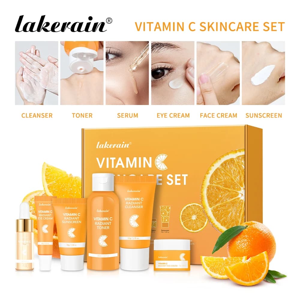 Skin Care Kit for Vitamin C Dark Macchie Whitening Siero for Face Skin Dark circle Eyes Moisturizing lightening kit for Cosmetic face