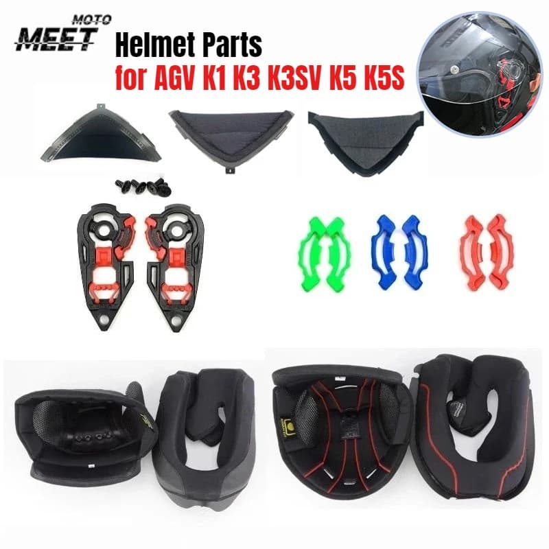 Accessori per casco moto per AGV K1 K3 K3SV K5 K5S Capacetes Fodera Pad Mento Protezione del naso Vent Accessori Para Moto