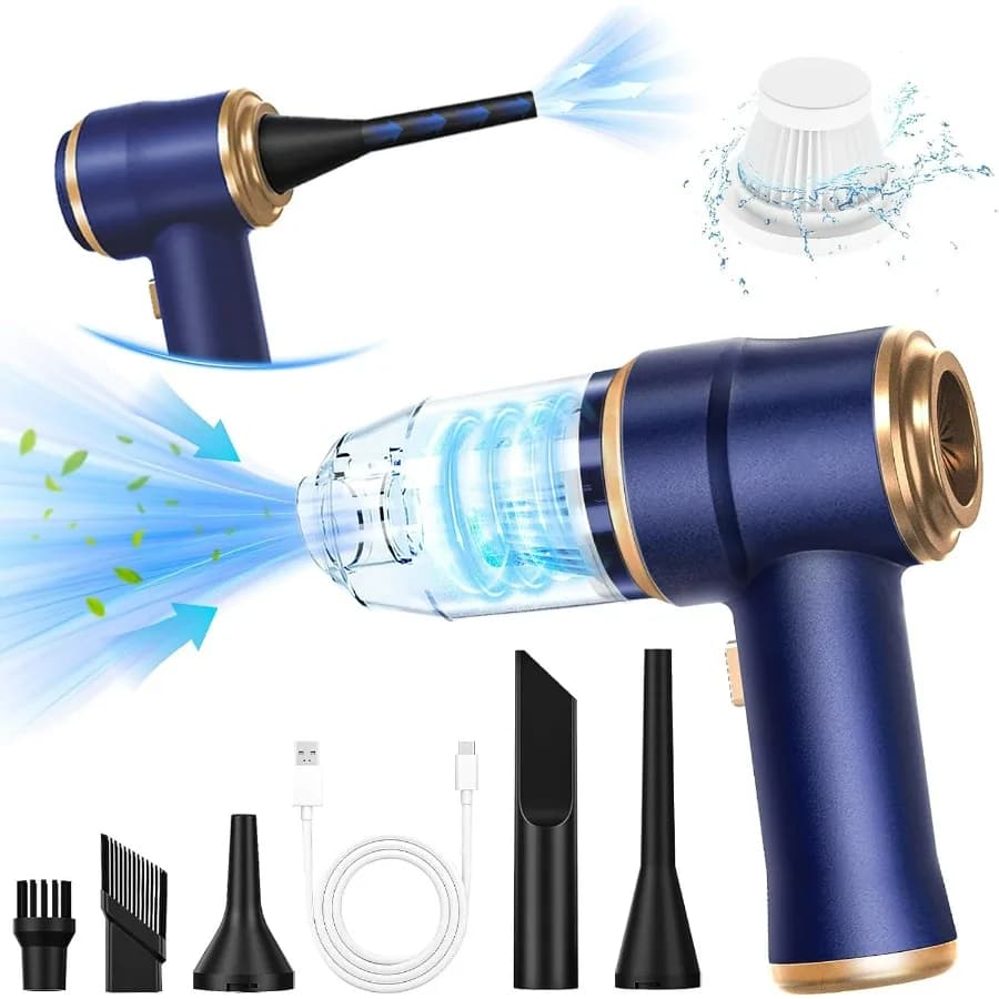 Aspirapolvere portatile per auto, mini aspirapolvere portatili senza fili con multi-ugelli, aspirapolvere portatile a secco ad alta potenza per auto, computer
