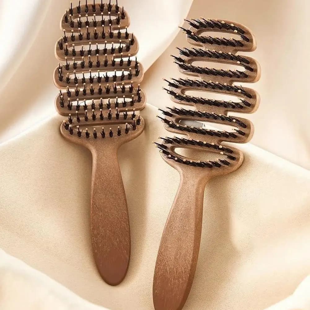 1/2 pz Spazzola per capelli a paletta con setole di cinghiale, Pettine antistatico, Pettine massaggiante per parrucchieri, Spazzola per capelli ricci, Strumenti per lo styling dei capelli da salone, Trucco