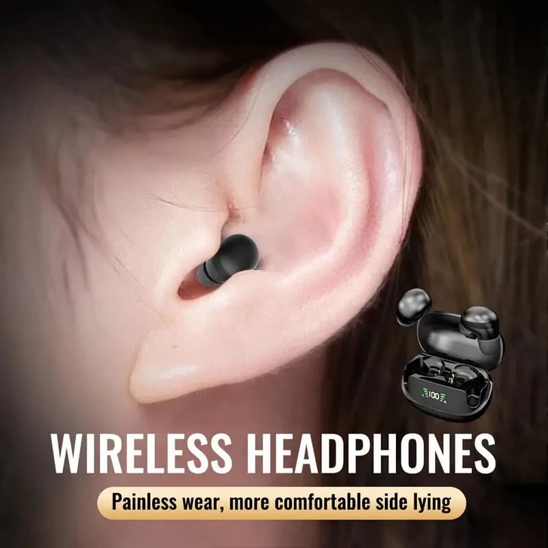Mini cuffie 5.3 cuffie bluetooth wireless auricolari invisibili per il sonno sport riduzione del rumore stereo con microfono auricolare impermeabile