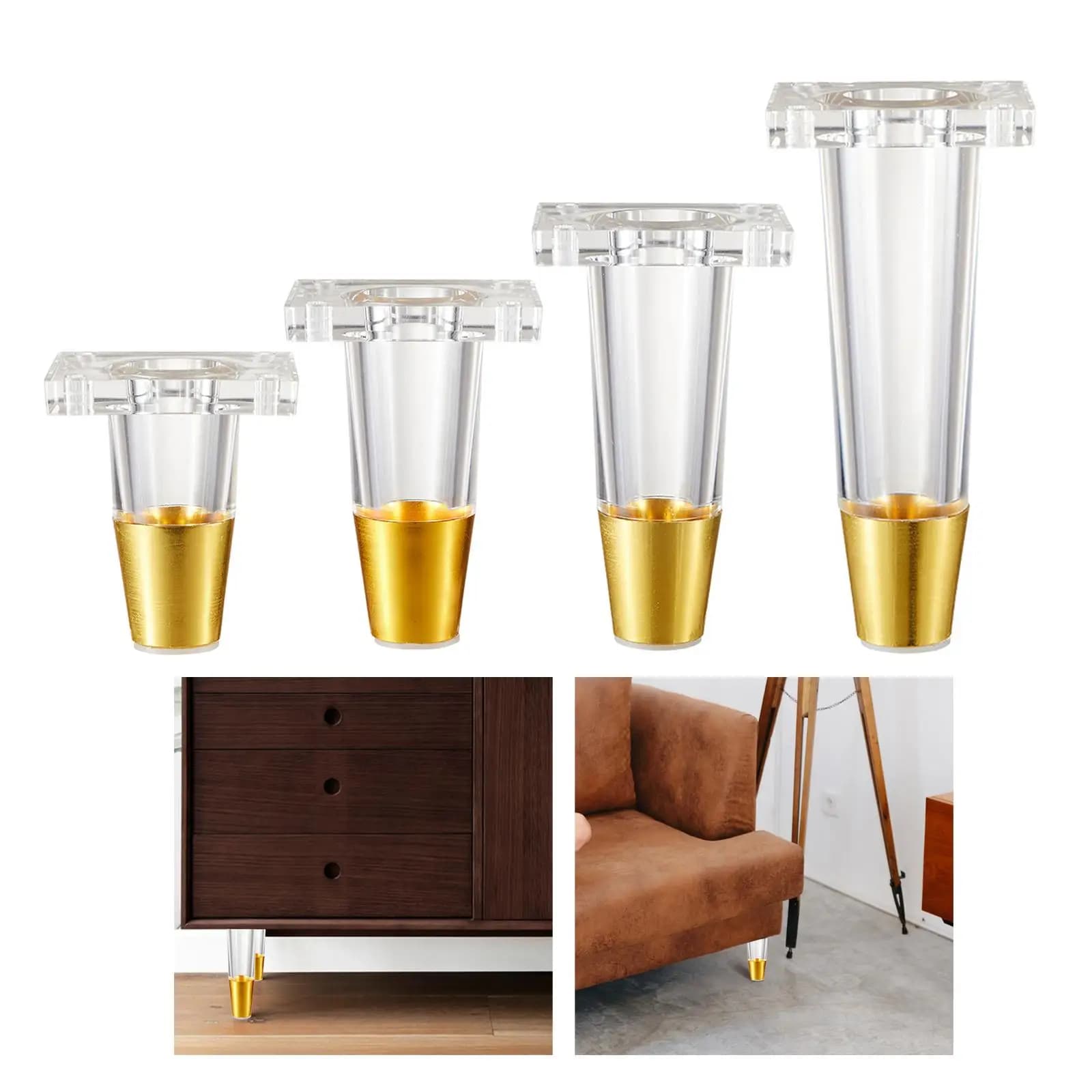 Protezione per le gambe dei mobili Acrilico Elegante resistente ai graffi Robusto decorazione della casa Piede del divano per tavolo Guardaroba Scrivania Armadio Cafe