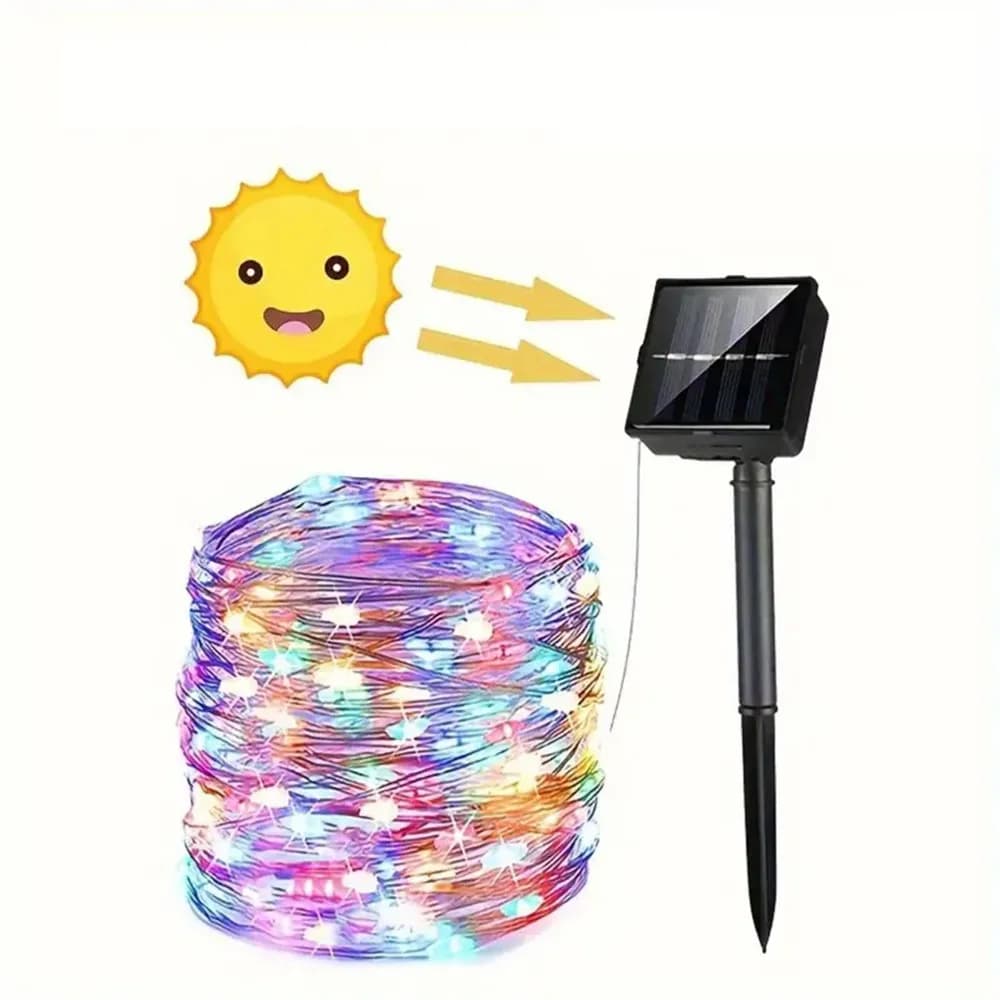 Luci Solari a LED a Stringa da 4/7/12/22/32M, Ghirlande Luminose per Esterni, Lampade Impermeabili per Patio, Natale, Matrimoni, Giardino e Illuminazione Stradale