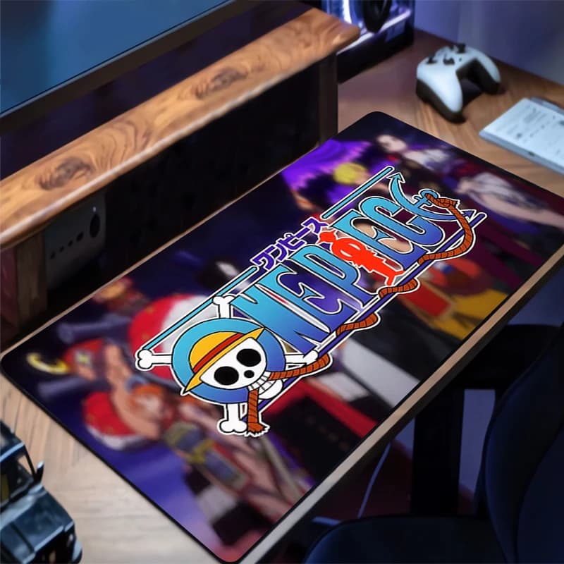 Tappetino per Mouse One Piece 90x40cm, Accessori per Gaming Anime, Mousepad XXL per Gamer, Tappetino per Tastiera e Scrivania PC Completo, Tappetino da Tavolo Varmilo
