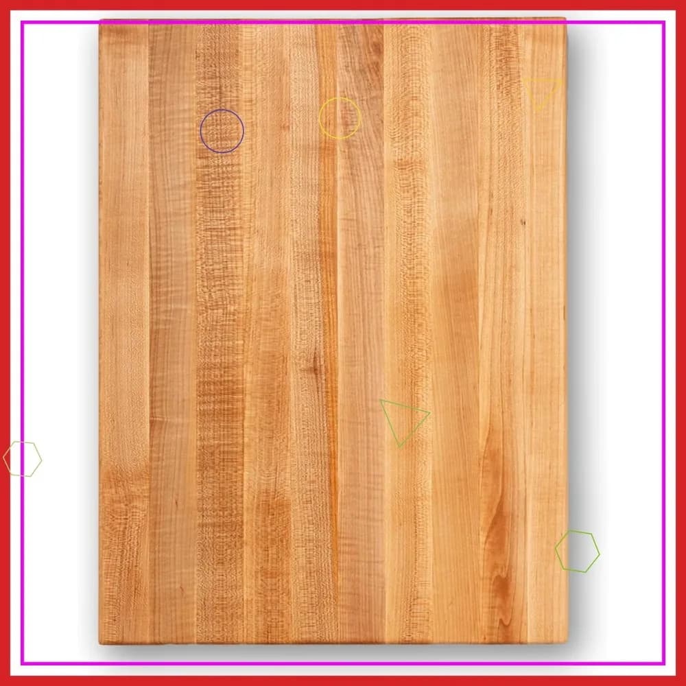 Premium cutting board in maple wood 24x18 Reversible powder with Ergonomic handles - Produced in USA