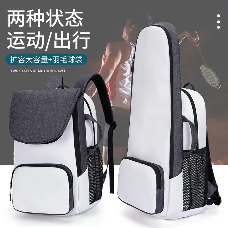 Zaino Portatile per Racchette da Tennis, Mini Borsa Porta Tablet, Borsa per Racchette da Squash e Badminton, 2 Usi, Scomparto Pieghevole per Scarpe, Borse da Tennis