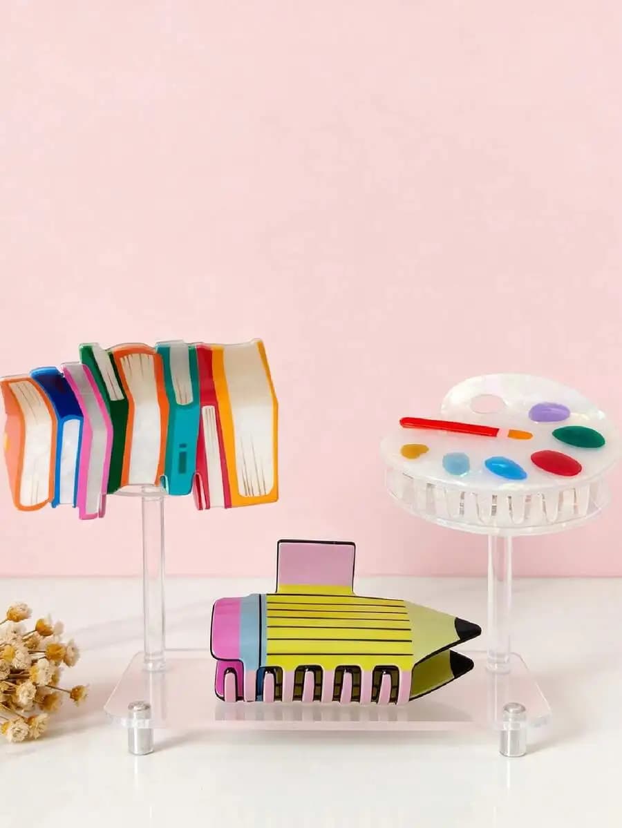 Fermagli per capelli in acetato colorato per donna, accessori per capelli dal design artistico e originale