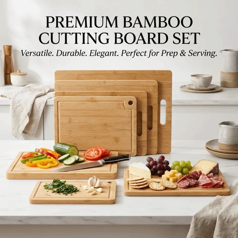 Eco-Friendly Bamboo Wooden Cutting Board Double-sided Durable Cut Meat Chopping Board Portable Cutting Board Mats Picnic