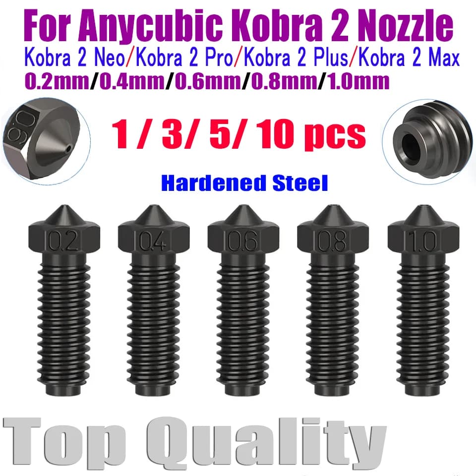 Per Anycubic Kobra 2 Ugello Ugelli In Acciaio Temprato Per Kobra 2 Neo/Kobra 2 Pro/Kobra 2 Plus/Kobra 2 Max Ugello Parti Della Stampante 3D
