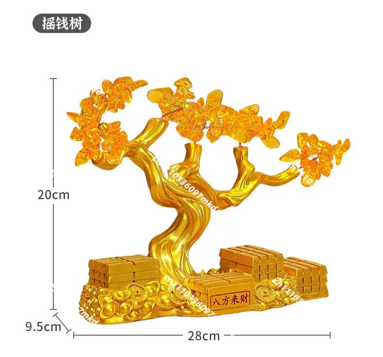 Albero della fortuna in cristallo, ornamento gatto portafortuna, decorazione di lusso per il soggiorno