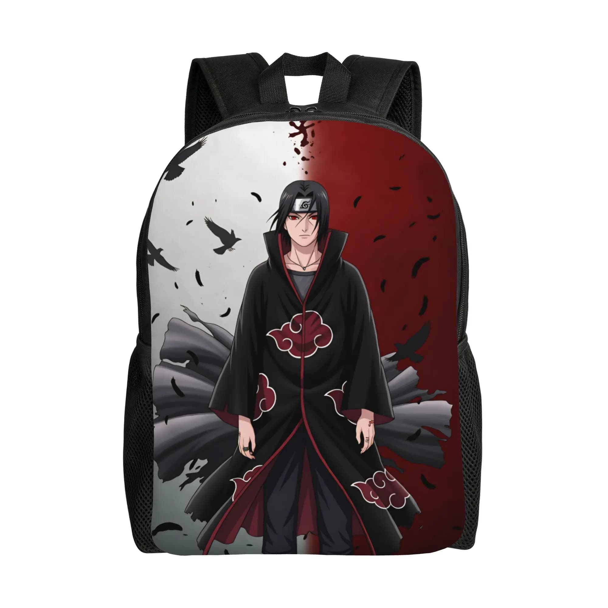 N-Narutoes Uchihas Sasukes Backpacks Women School College Students Bookbag Fits 15 Inch Laptop Shonen Manga Cartoon Anime Bags