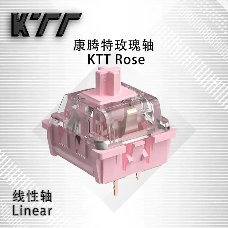 Interruttore KTT Rose Lineare 63g Interruttore MX a 5 pin per tastiera meccanica Lubrificato in fabbrica PC rosa PA POM