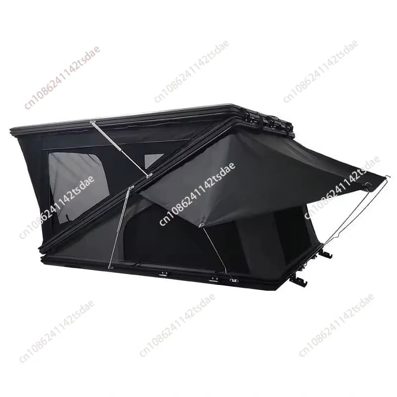 Camping tent for large roof in waterproof Oxford fabric with Z-shaped rigid shell without mattress