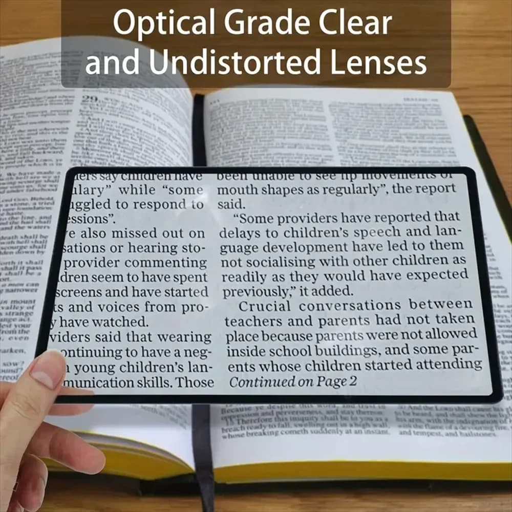 New Full Page Large Sheet Magnifier Magnifying Glass Reading Aid Glass Page Magnifying Lens Ultra-thin Reading Magnifier New