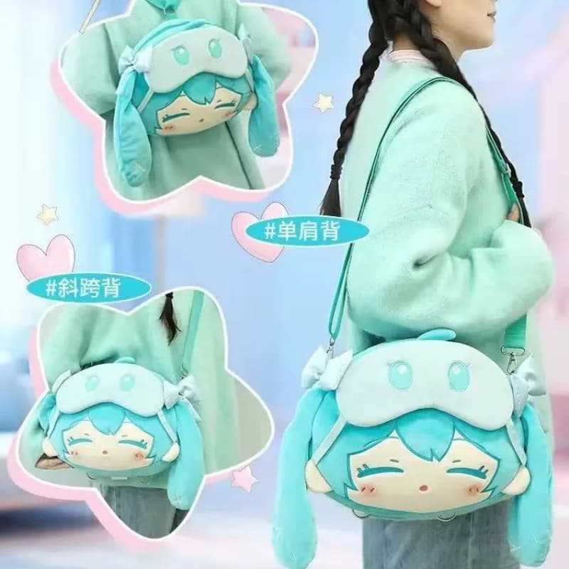New Anime Hatsune Miku Two-dimensional Cute Cartoon Plush Commuting Cross-body Shoulder Bag