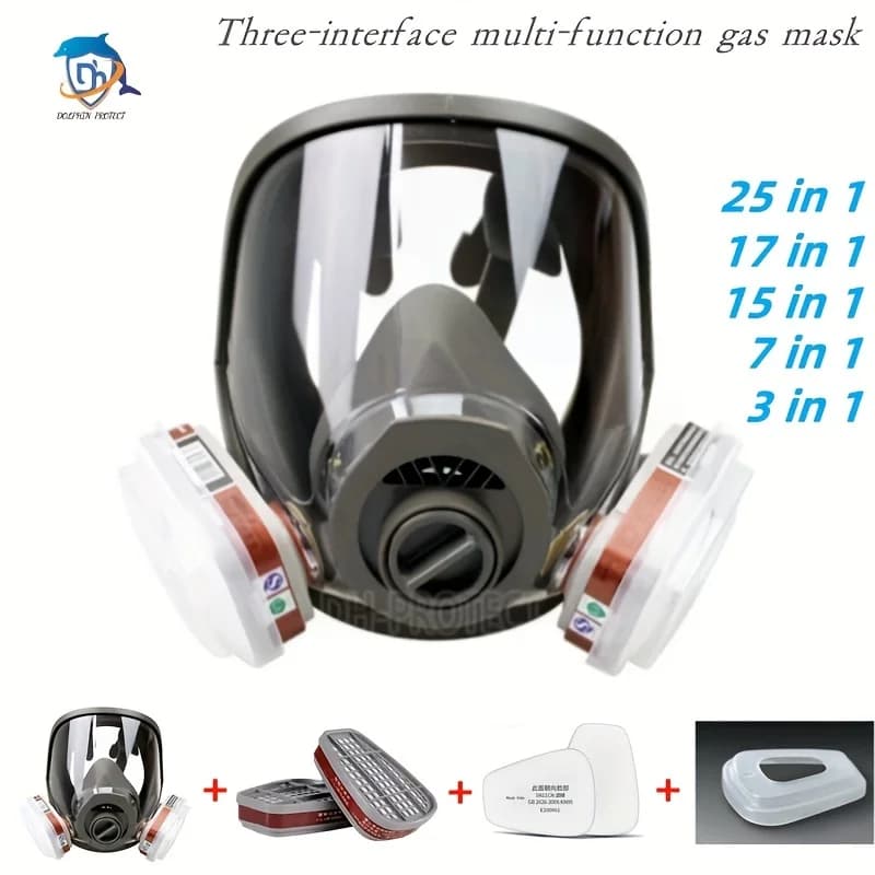 Maschera antigas multiuso 6800 a tripla interfaccia Spruzzo industriale Filtri sostituibili Vaporsi organici Saldatura Vernice a spruzzo