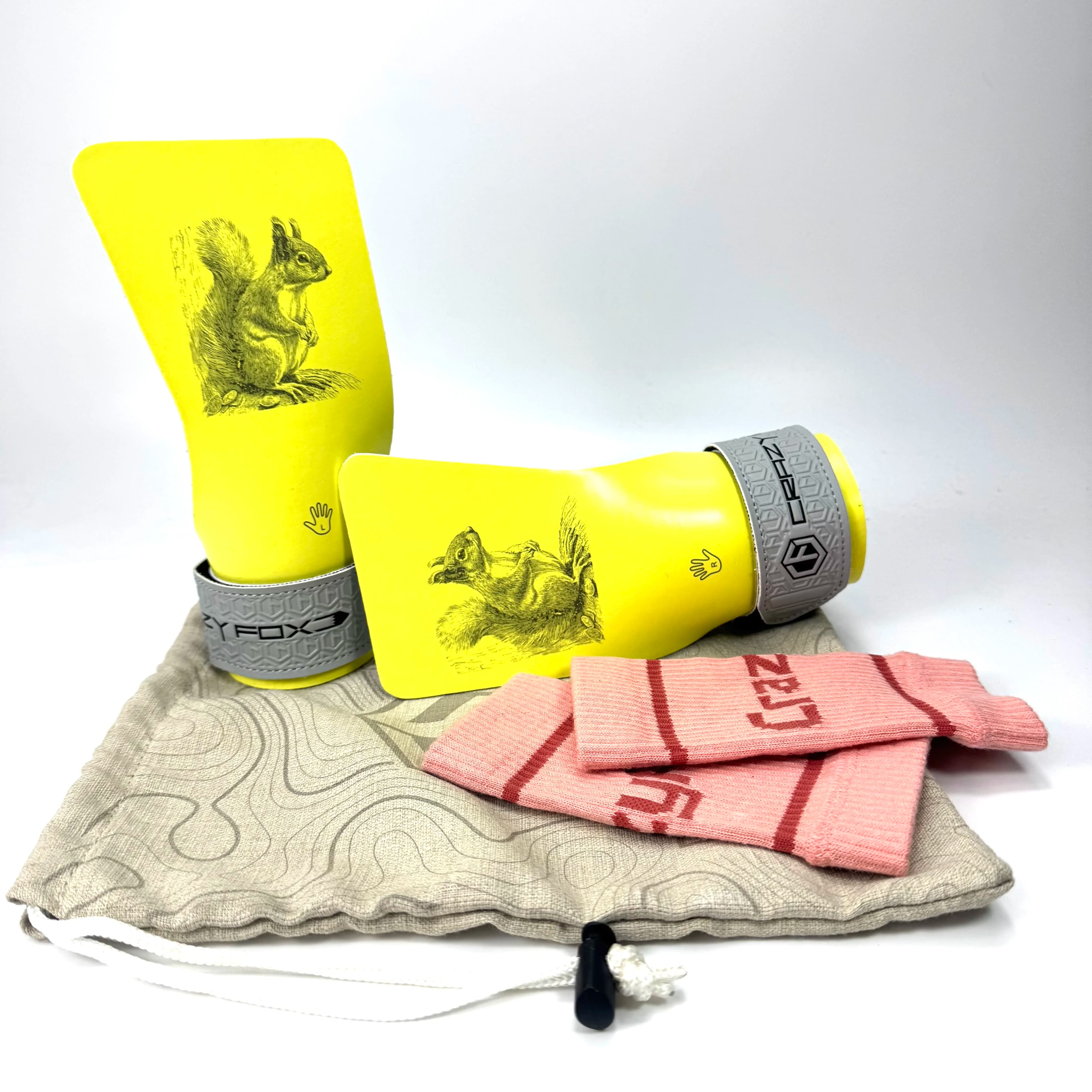 Crazy Fox Customizable Logo Gym Grip Lifting Gloves, Squirrel Series Palm and Wrist Protection Set, Essential for Fitness