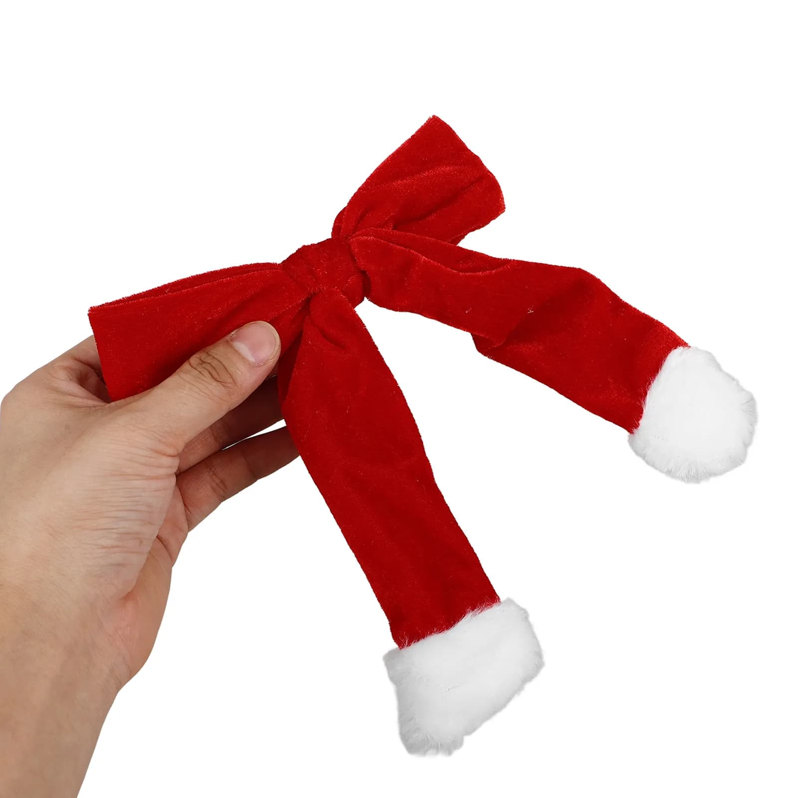 Set di 4 fermagli per capelli natalizi con fiocco rosso e verde, fermaglio a barretta per chignon e coda di cavallo, accessorio per capelli da donna per le feste