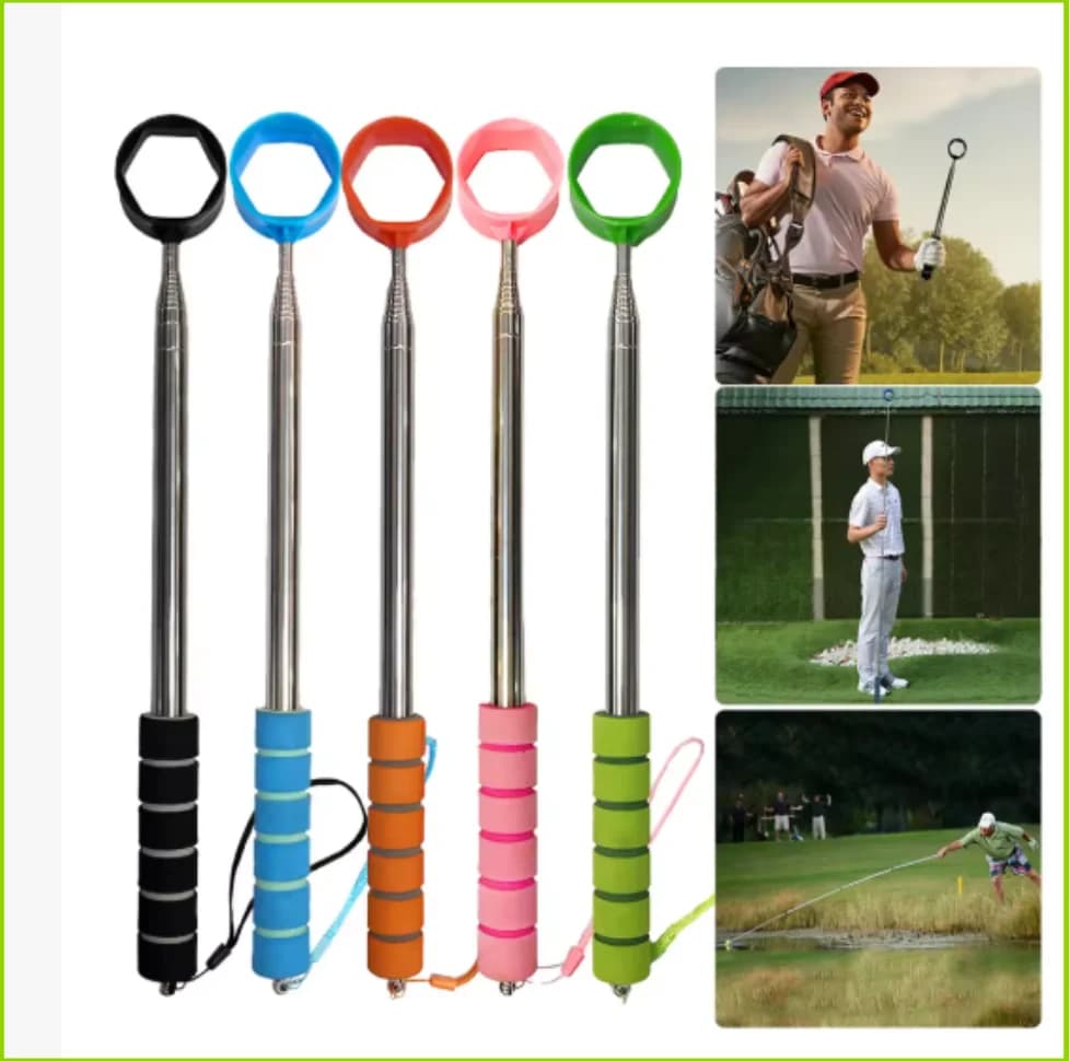 Raccoglitore di Palline da Golf Retrattile da 2,7 m, Recuperatore di Palline da Golf Leggero in Acciaio Inossidabile con Impugnatura Facile da Impugnare, Regalo Ideale per il Golf