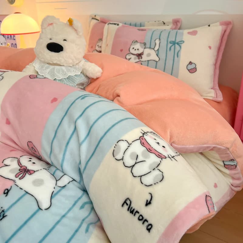 Bonenjoy Copripiumino in velluto caldo Copripiumini singolo/queen size Copripiumino addensato Biancheria da letto morbida (senza federa)
