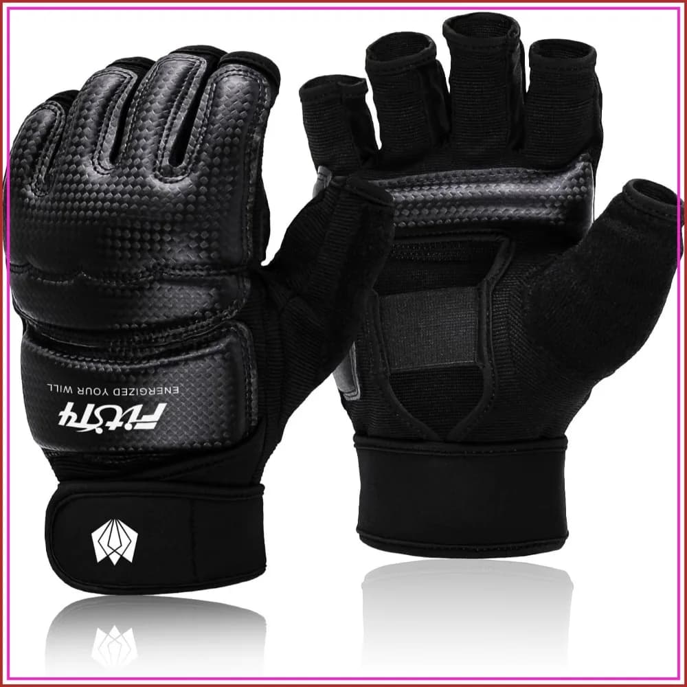 MMA Training Gloves for Punching Bag, Boxing, Martial Arts, Half Mitts with Breathable Design